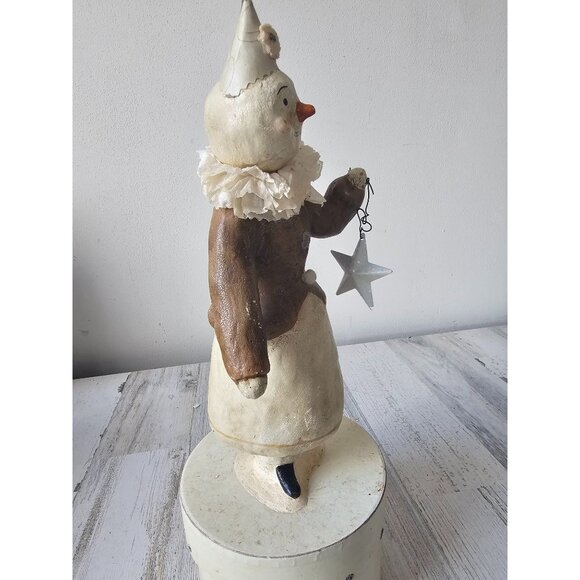 Nicole sayre snowman winter greetings star Xmas decor canister container box vin - Picture 4 of 12